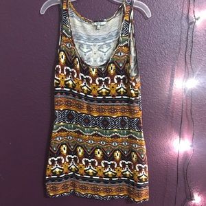 Multicolored printed design tank top